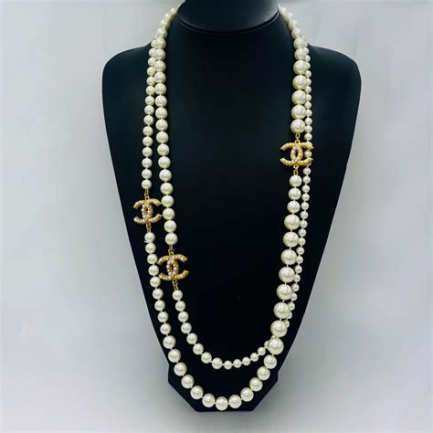 chanel long necklace singapore|authentic chanel pearl necklace.